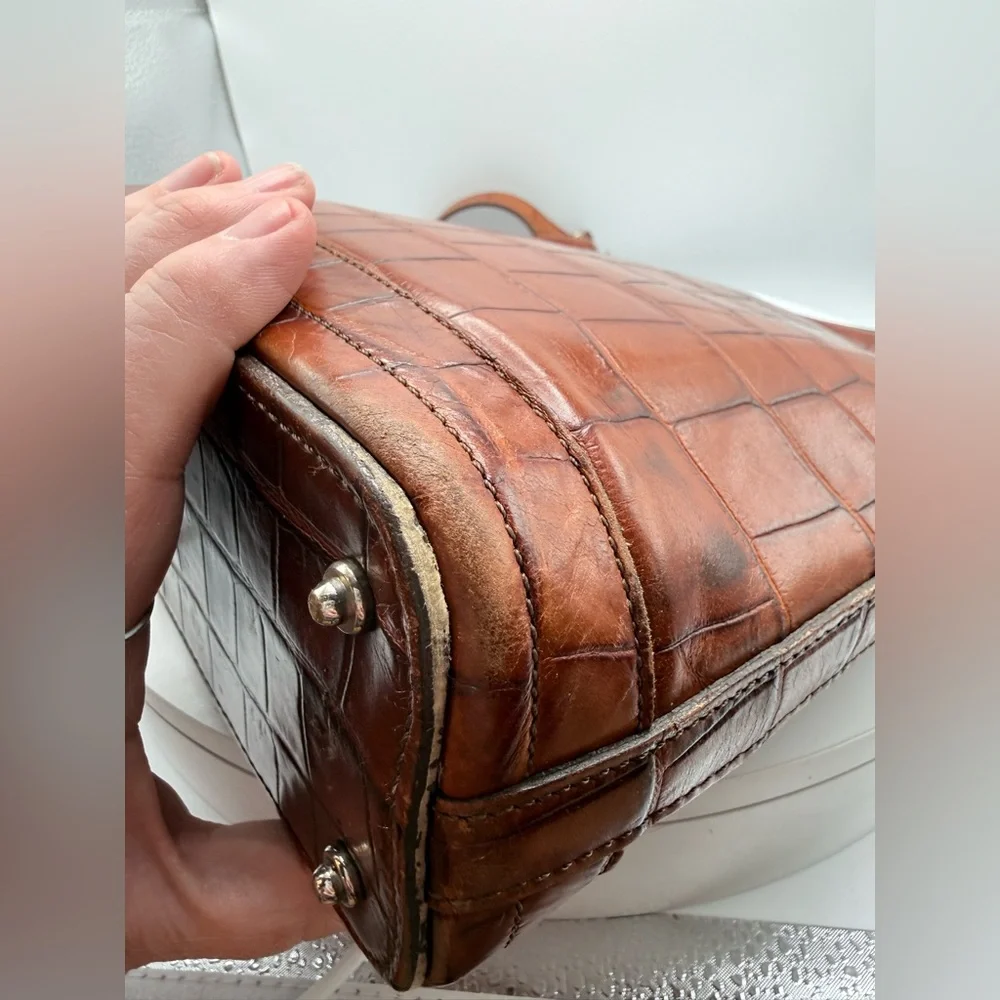 Vintage Dooney & Bourke Brown Croco Embossed Leather Hobo Bag + Wallet USA - Picture 9 of 16